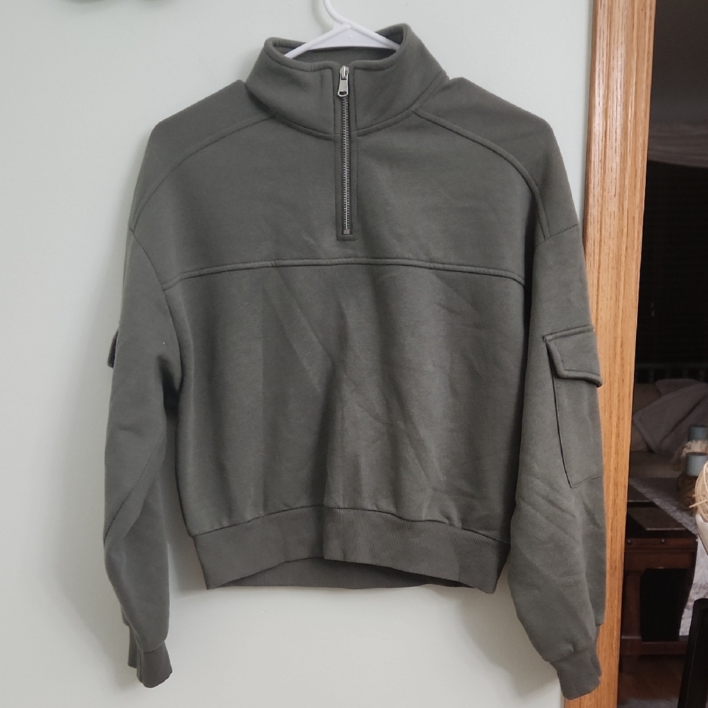 Divided Olive Green Half-Zip Sweatshirt